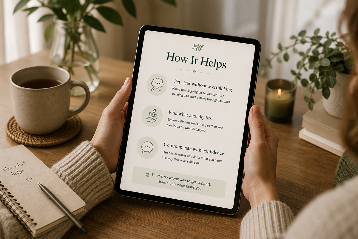 What Would Help? displayed digitally on a tablet